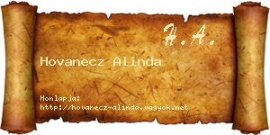 Hovanecz Alinda névjegykártya